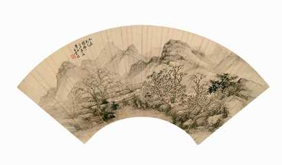 王云 山水 扇面